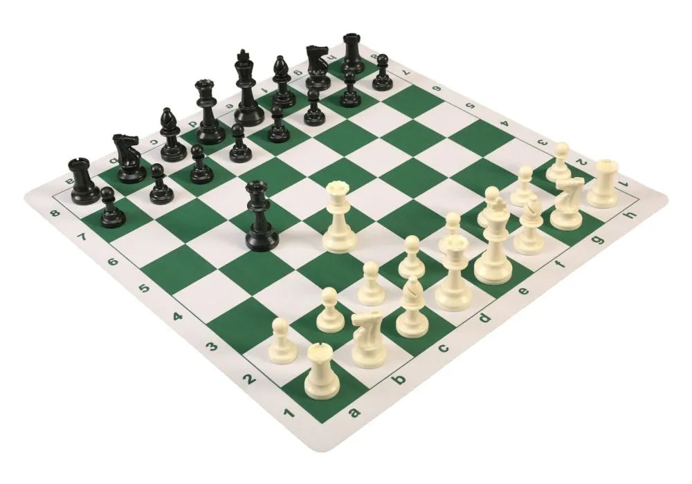 Tournament Chess Pieces and Board Combo - Single Weighted
