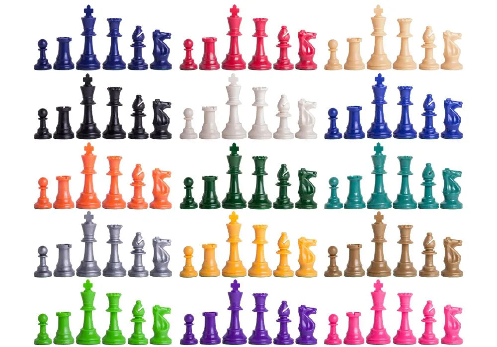 Colored Plastic Chess Pieces - 3.75" King