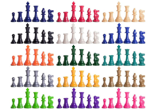 Colored Plastic Chess Pieces - 3.75" King